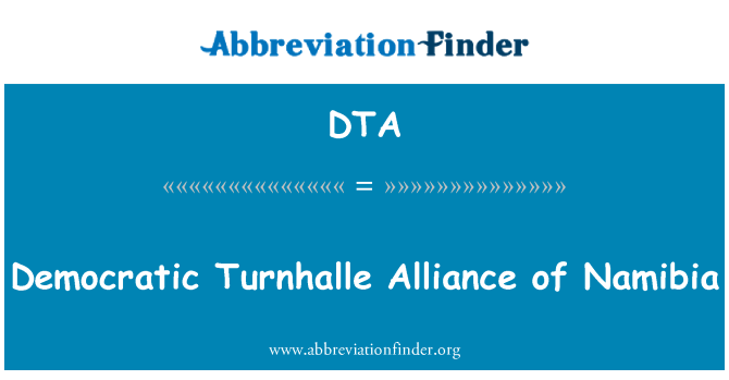 DTA: Demokratiske Turnhalle Alliance af Namibia