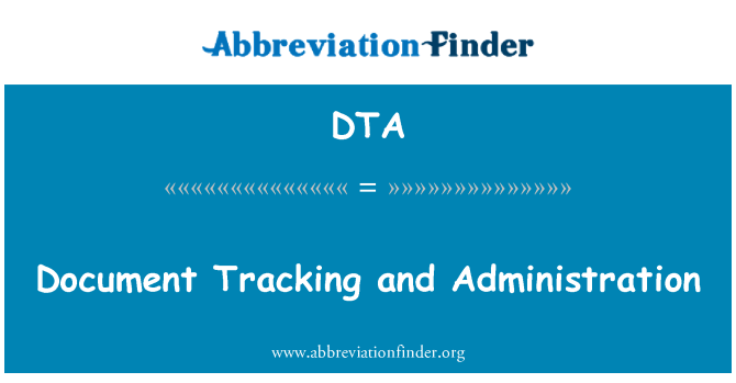 DTA: המסמך מעקב וניהול