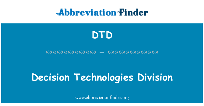 DTD: Divize technologií rozhodnutí