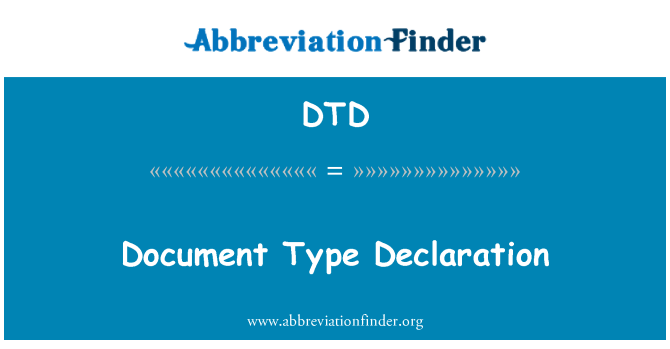 DTD: Document Type декларації