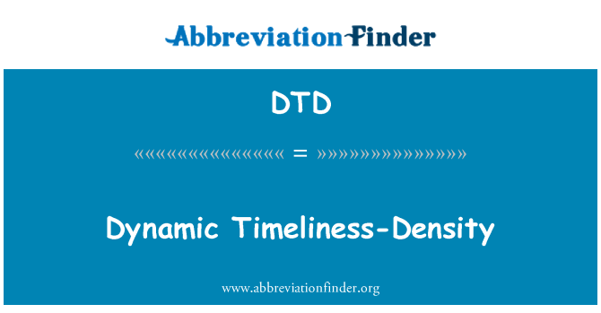 DTD: Actualitatea-densitate dinamic