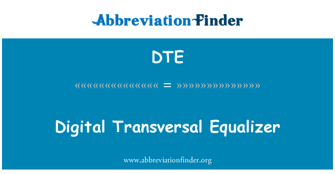 DTE: 数字横向均衡器