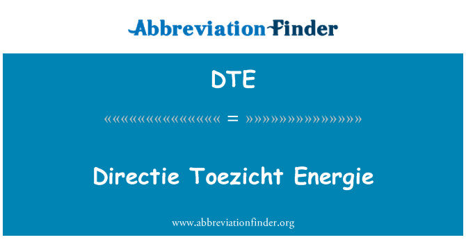 DTE: Directie Toezicht Energie