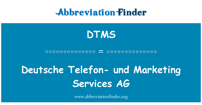 DTMS: Μάρκετινγκ υπηρεσιών-τηλέφωνο-und Deutsche AG