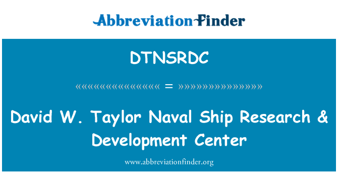 DTNSRDC: Recherche de navire David W. Taylor & Development Center