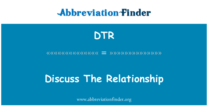 DTR: Diskutovat vztah