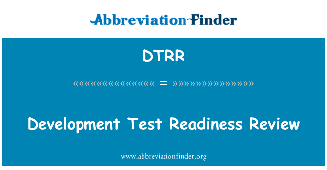 DTRR: פיתוח מבחן המוכנות סקירה