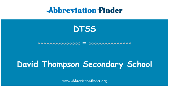 DTSS: David Thompson Secondary School