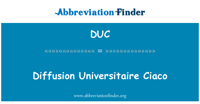 DUC: Difusi Universitaire Ciaco