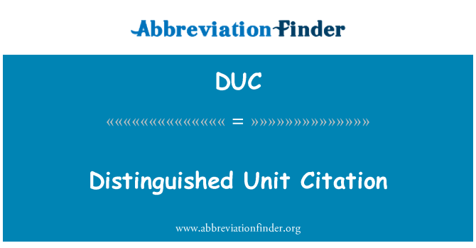 DUC: Distinguished Unit Citation