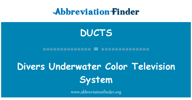 DUCTS: Δύτες υποβρύχια χρώμα σύστημα τηλεόρασης