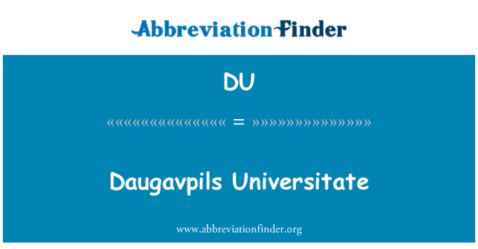 DU: Daugavpils Universitate