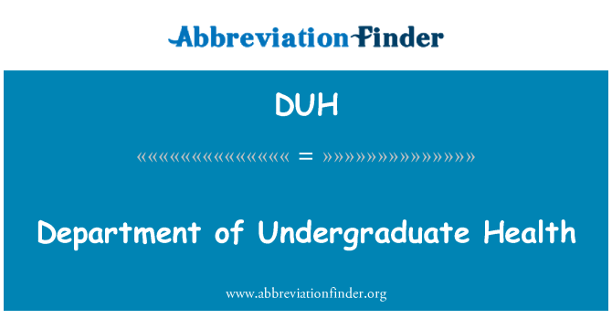 DUH: Departamento de graduação saúde
