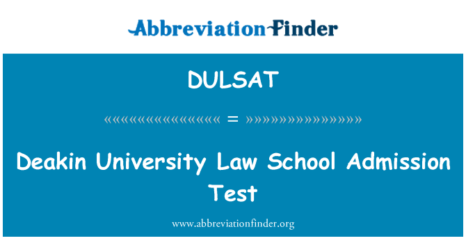 DULSAT: Deakin University Law School Přijímací zkoušky