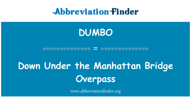 DUMBO: Down Under the Manhattan Bridge Overpass