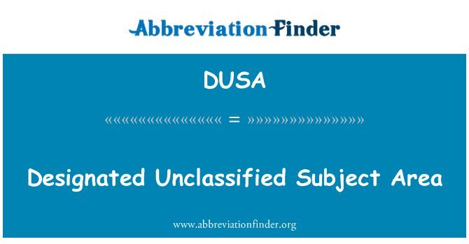 DUSA: Определени некласифицирани тематика