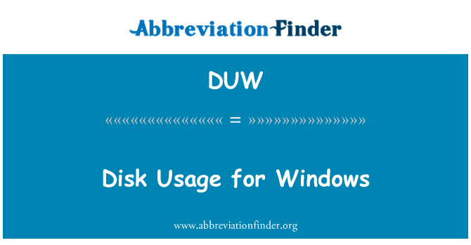 DUW: Penggunaan cakera untuk Windows