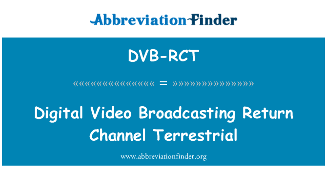 DVB-RCT: Terestrické digitální Video vysílání zpětný kanál