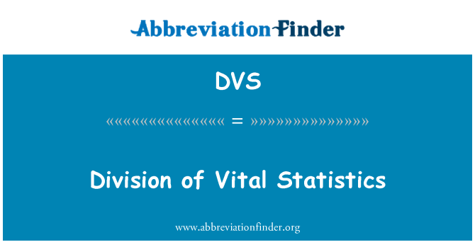 DVS: Divizyon estatistik vital