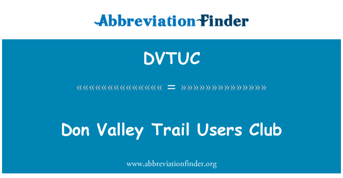 DVTUC: Klub uživatelů Don Valley Trail