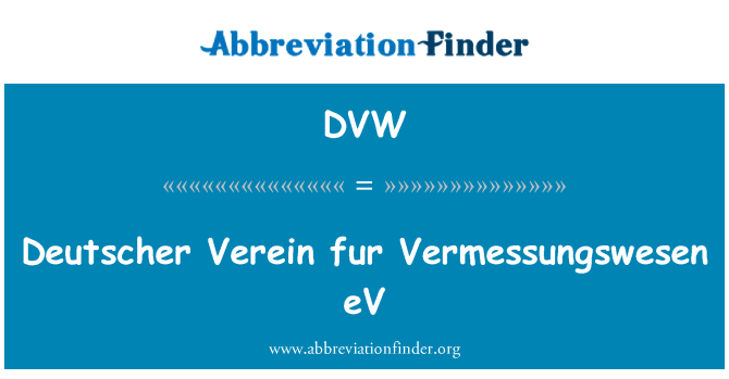 DVW: Deutscher Verein pwal Vermessungswesen eV