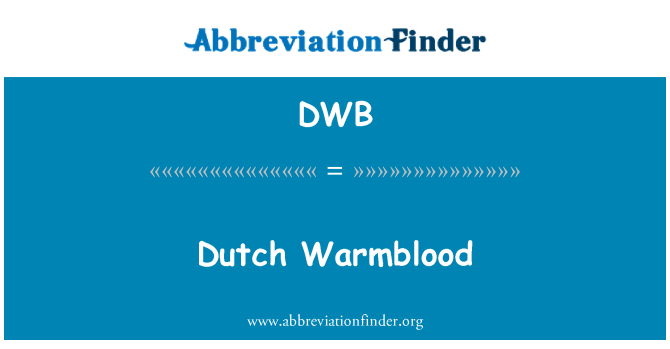 DWB: Dutch Warmblood