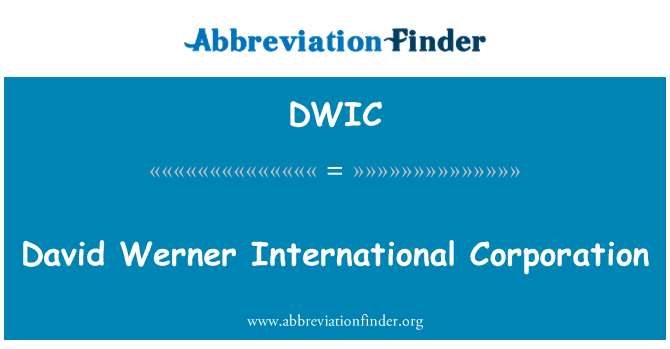 DWIC: David Werner internazzjonali Korporazzjoni