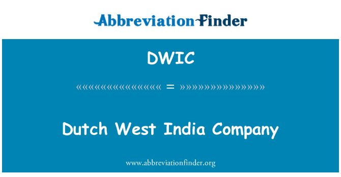 DWIC: חברת הודו המערבית ההולנדית