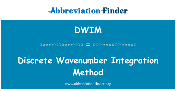DWIM: Kaedah integrasi Wavenumber diskret