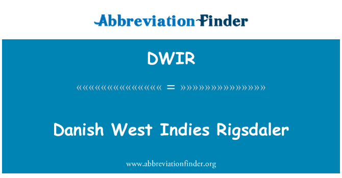 DWIR: Hindia Barat Denmark Rigsdaler