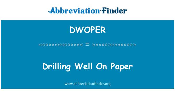 DWOPER: Forage byen sou papye