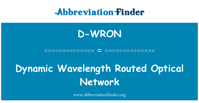 D-WRON: Roedd tonfedd deinamig yn cyfeirio rhwydwaith optegol