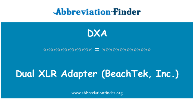 DXA: Duální XLR adaptér (BeachTek, Inc.)