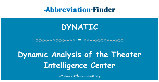 DYNATIC: Dynamická analýza divadelní zpravodajské centrum