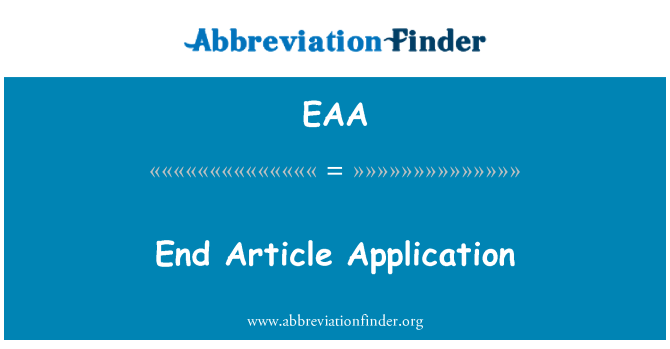 EAA: Aħħar Artikolu applikazzjoni