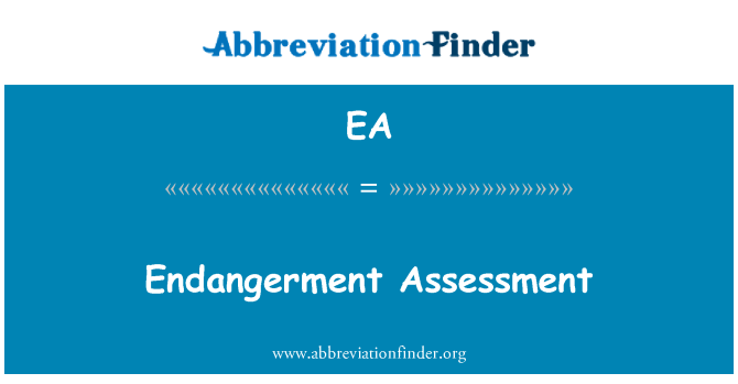 EA: L-istima ta ' l-endangerment