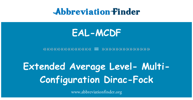 EAL-MCDF: Utökade genomsnittliga nivå-Multi Configuration Dirac-Fock