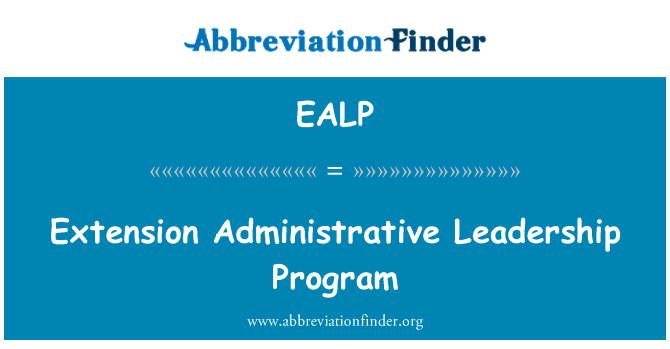 EALP: Extensie administratieve Leadership Program