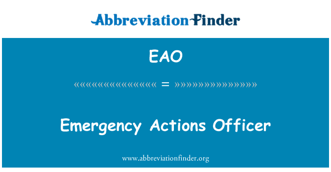 EAO: เจ้าหน้าที่การดำเนินการกรณีฉุกเฉิน