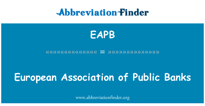 EAPB: European Association of Public Banks