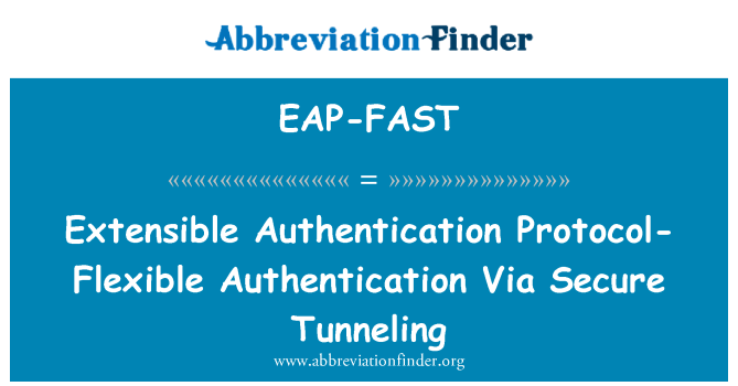 EAP-FAST: Extensible Authentication Protocol flexibilní ověřování prostřednictvím zabezpečené tunelové propojení