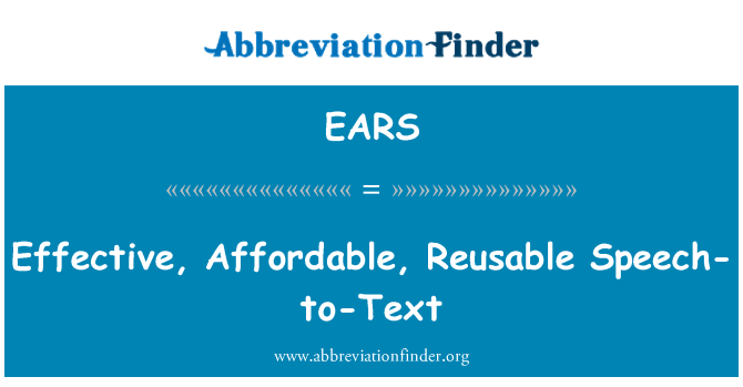 EARS: Účinné, cenovo dostupné, opakovane reč-k-Text