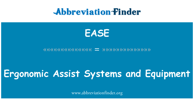 EASE: Ergonomické Assist systémů a zařízení