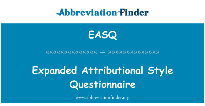 EASQ: Genişletilmiş Attributional tarzı anket