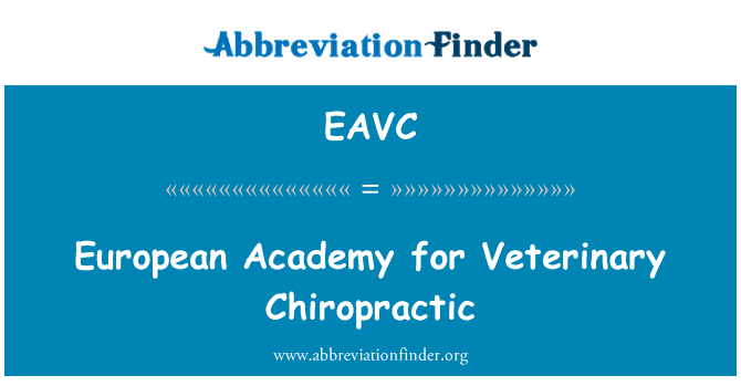 EAVC: Europske akademije za veterinarske Kiropraktika