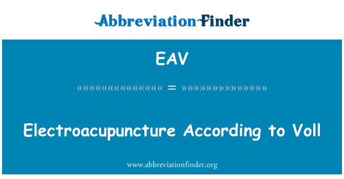 EAV: Electroacupuncture σύμφωνα με Voll