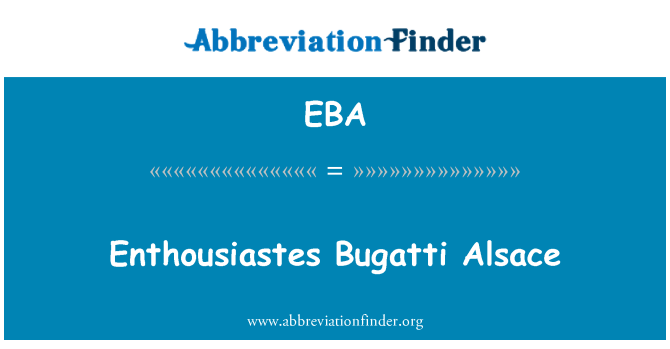 EBA: Alzas Enthousiastes Bugatti