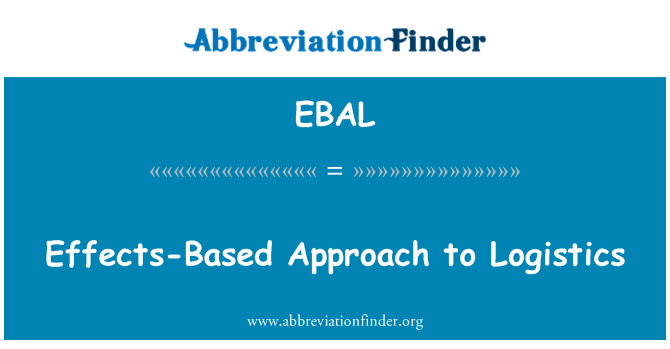 EBAL: Effecten gebaseerde aanpak van logistiek