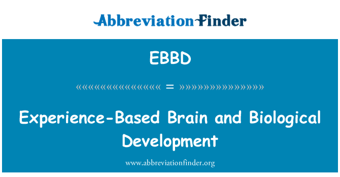 EBBD: 経験に基づく脳と生物学的開発