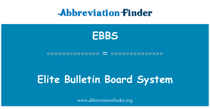 EBBS: Élite Bulletin Board System